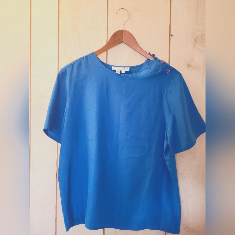 Laura and Jayne Blue Silk Blouse